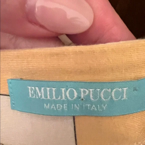 Emilio Pucci Orange and Cream Geometric Tank Top - Picture 4 of 6